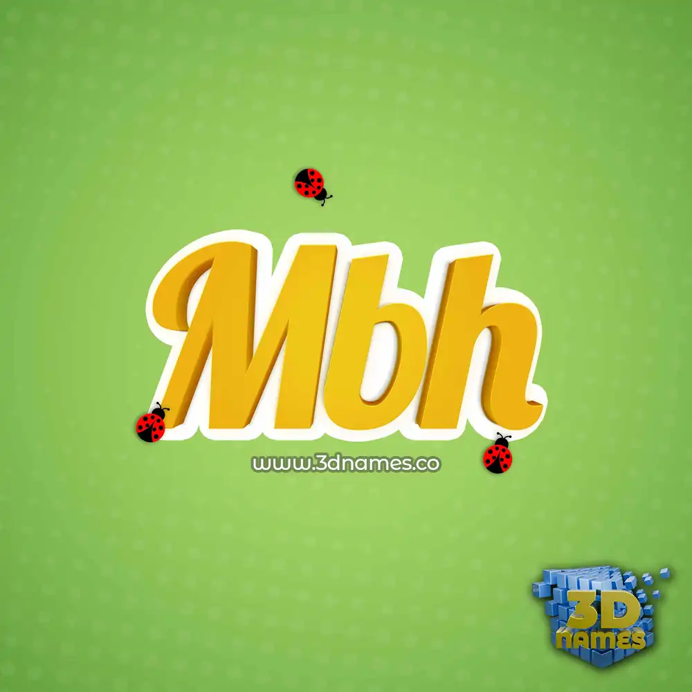 mbh in Ladybugs style - 3D name wallpaper