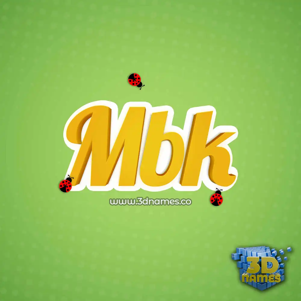 mbk in Ladybugs style - 3D name wallpaper