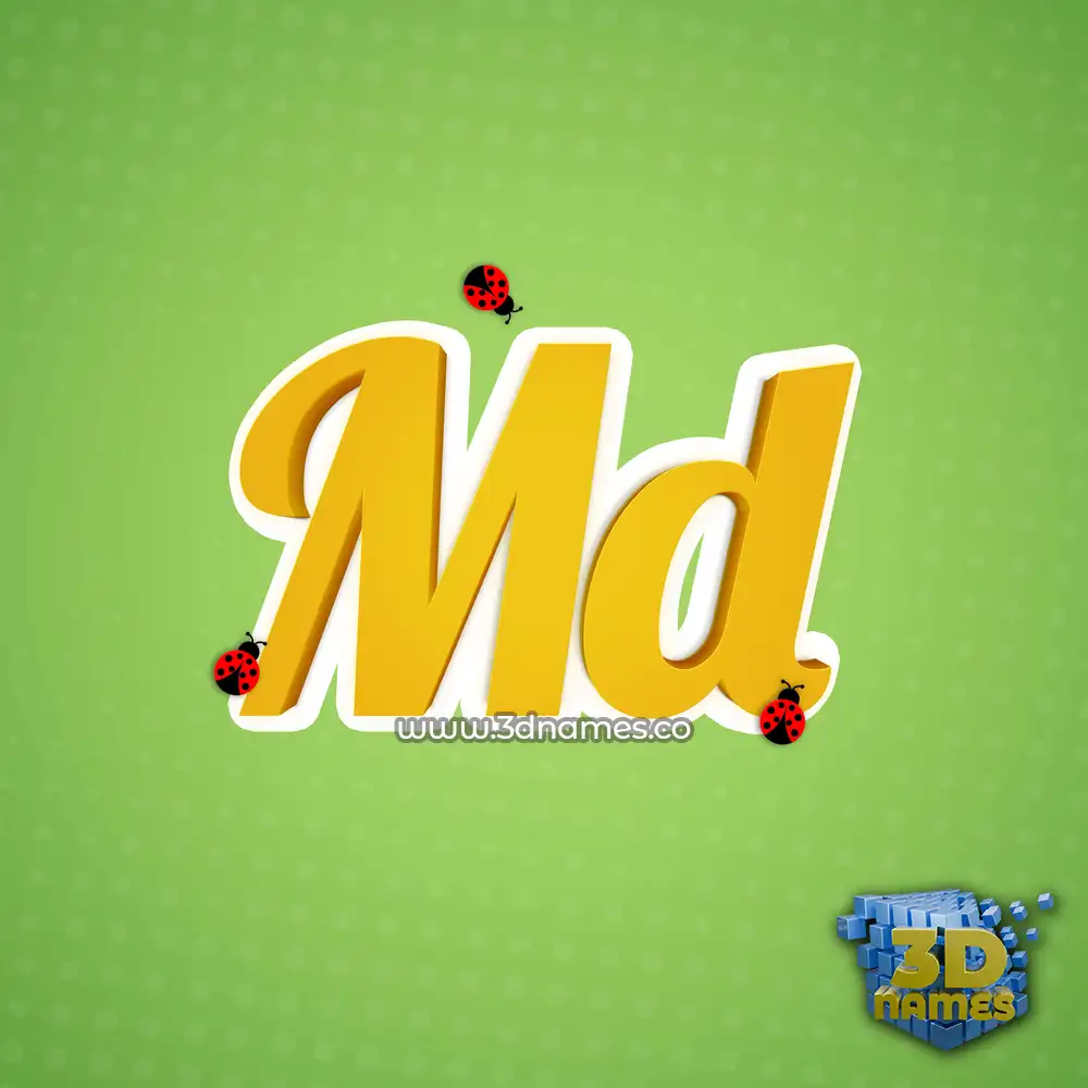md in Ladybugs style - 3D name wallpaper