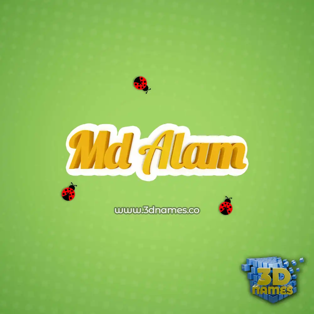 md alam in Ladybugs style - 3D name wallpaper