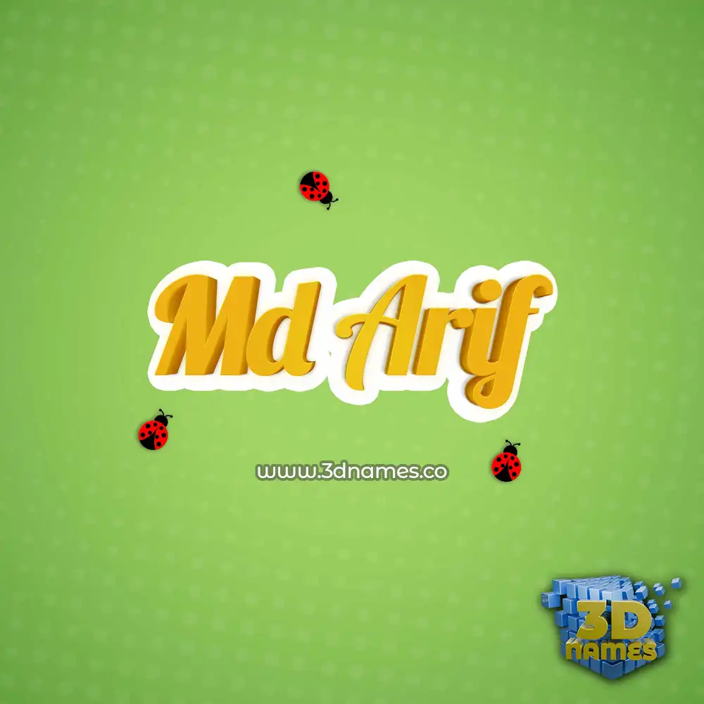 md arif in Ladybugs style - 3D name wallpaper