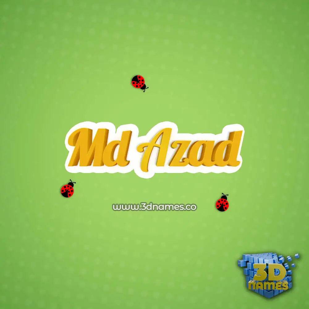 md azad in Ladybugs style - 3D name wallpaper