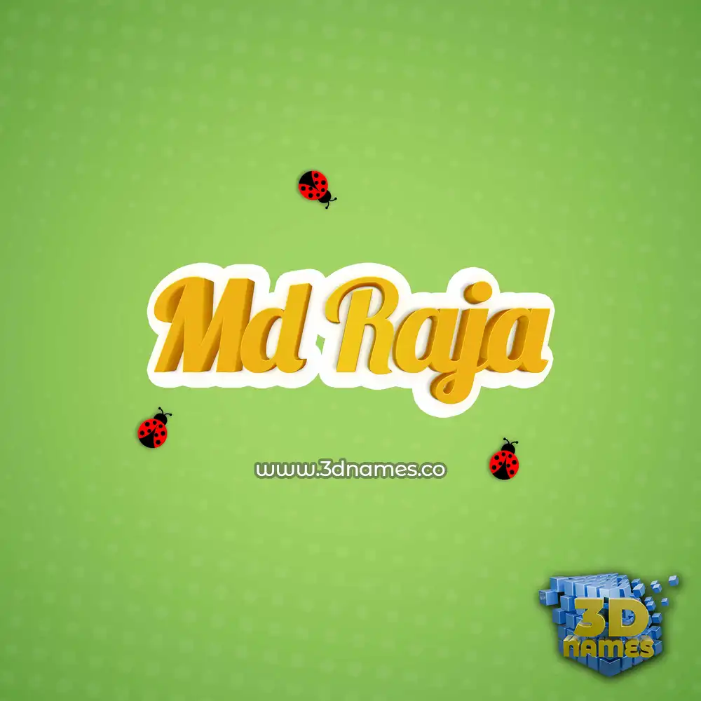 md raja in Ladybugs style - 3D name wallpaper
