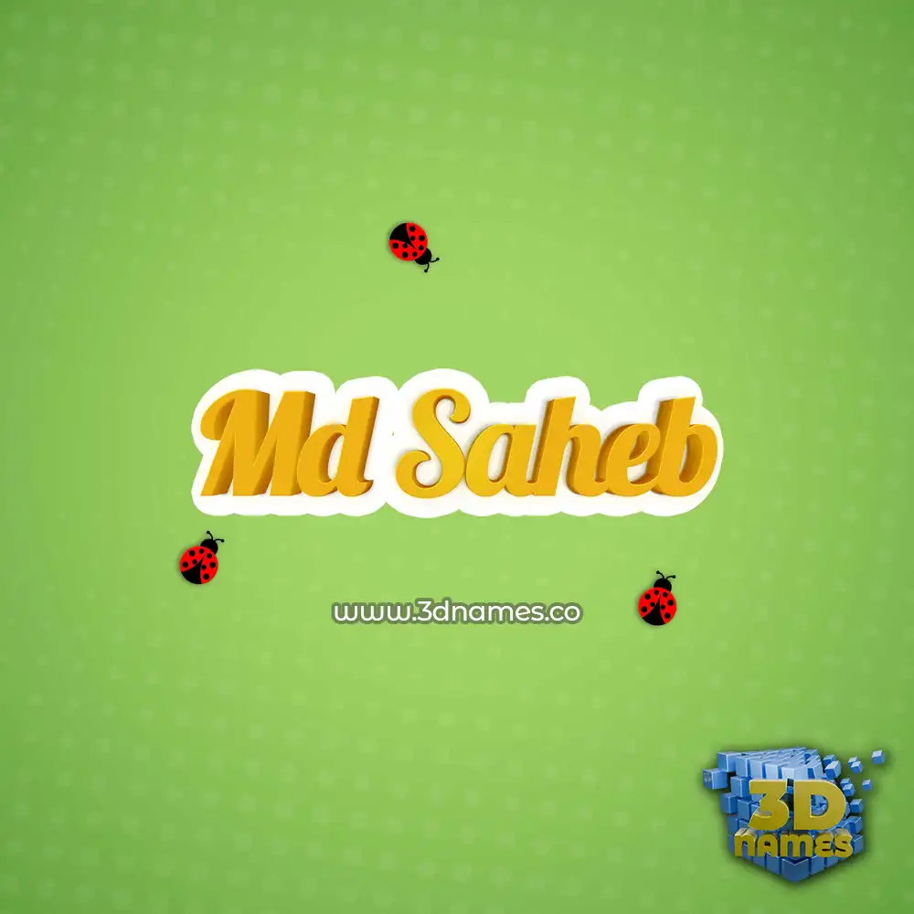 md saheb in Ladybugs style - 3D name wallpaper