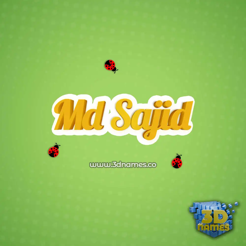 md sajid in Ladybugs style - 3D name wallpaper
