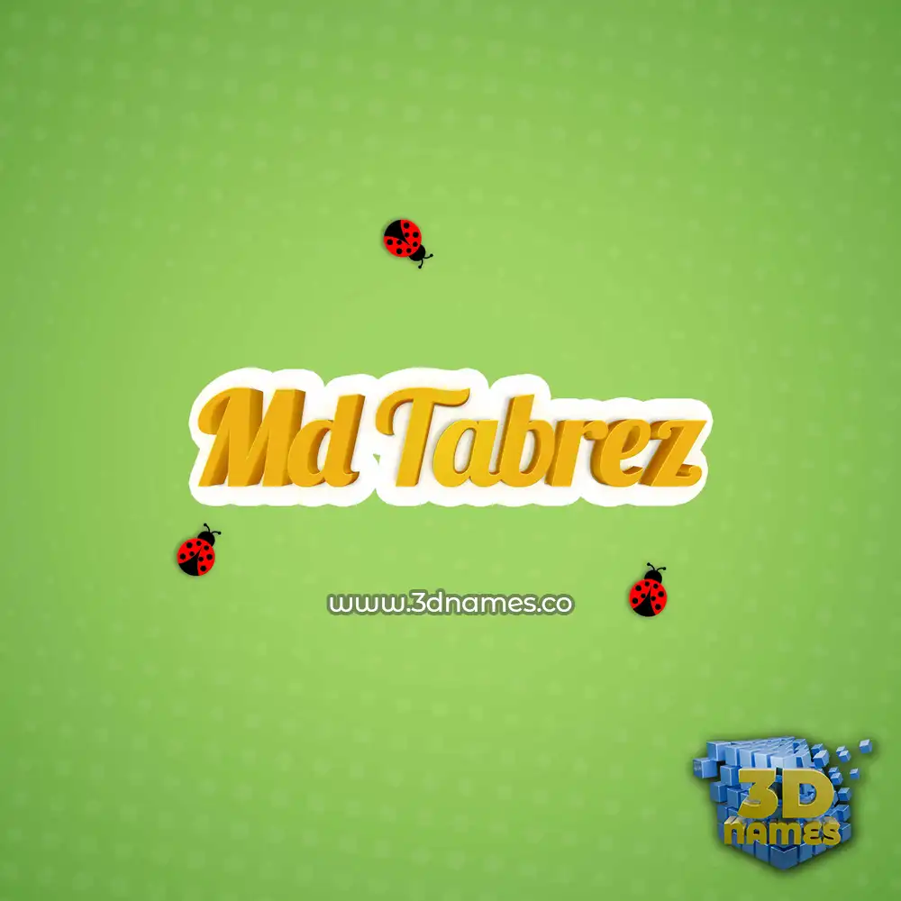 md tabrez in Ladybugs style - 3D name wallpaper