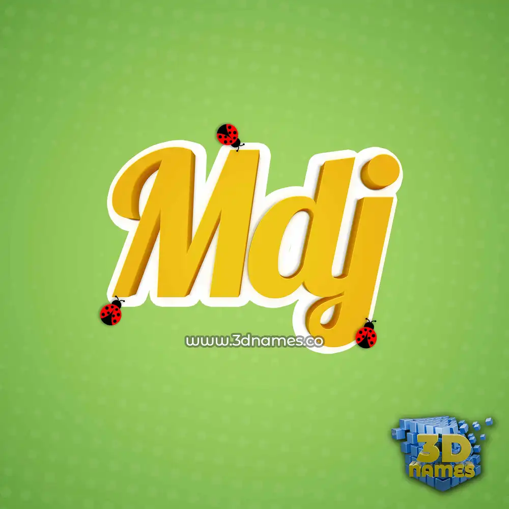 mdj in Ladybugs style - 3D name wallpaper