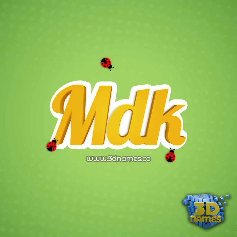 mdk in Ladybugs style - 3D name wallpaper