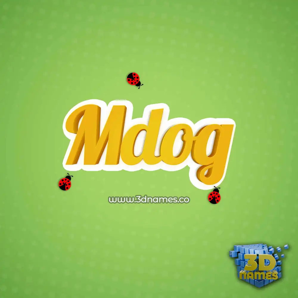 mdog in Ladybugs style - 3D name wallpaper