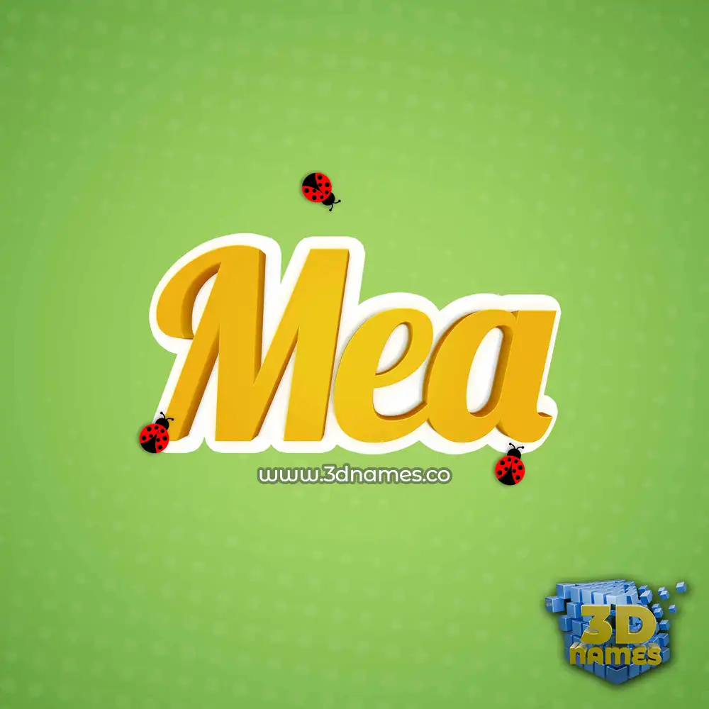 mea in Ladybugs style - 3D name wallpaper