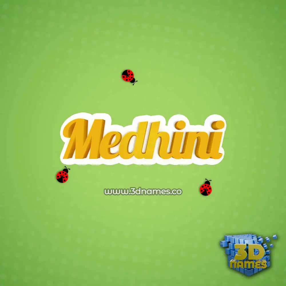 medhini in Ladybugs style - 3D name wallpaper