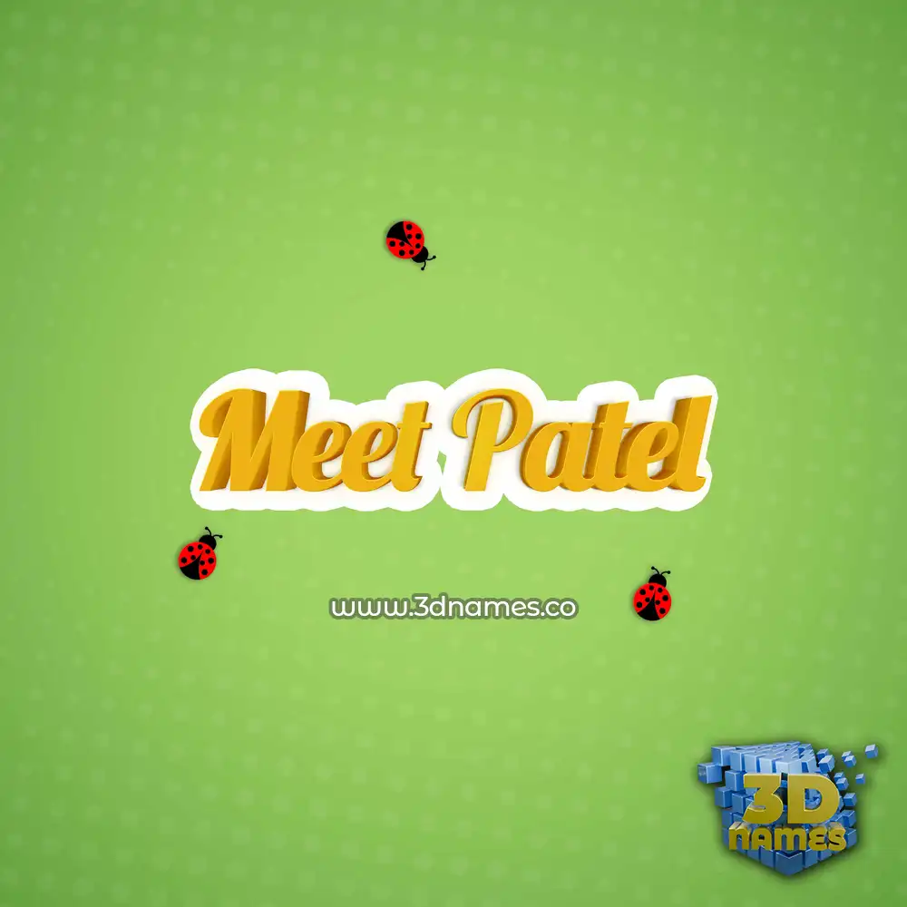 meet patel in Ladybugs style - 3D name wallpaper