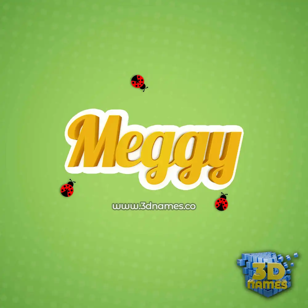 meggy in Ladybugs style - 3D name wallpaper