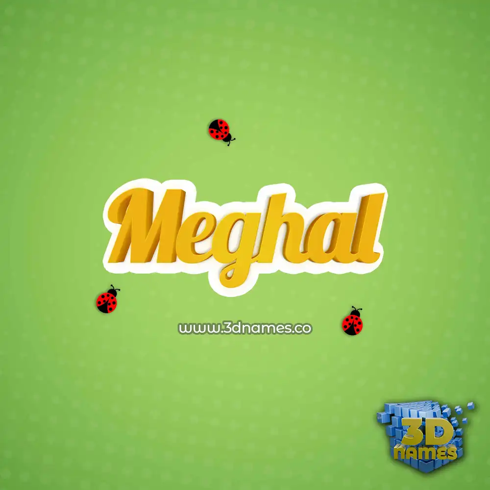 meghal in Ladybugs style - 3D name wallpaper
