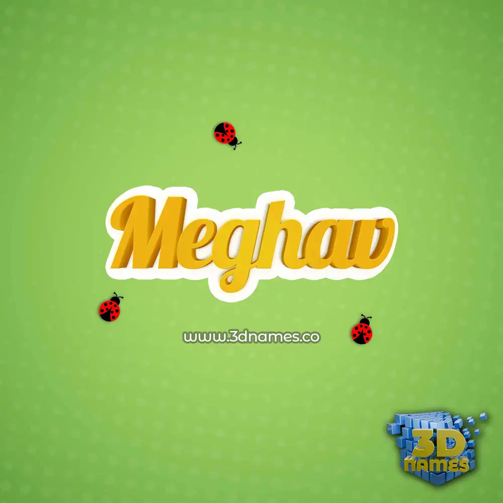 meghav in Ladybugs style - 3D name wallpaper