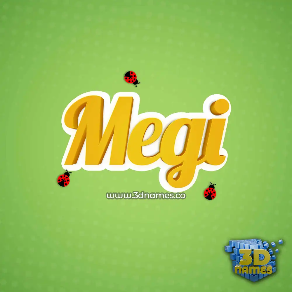 megi in Ladybugs style - 3D name wallpaper