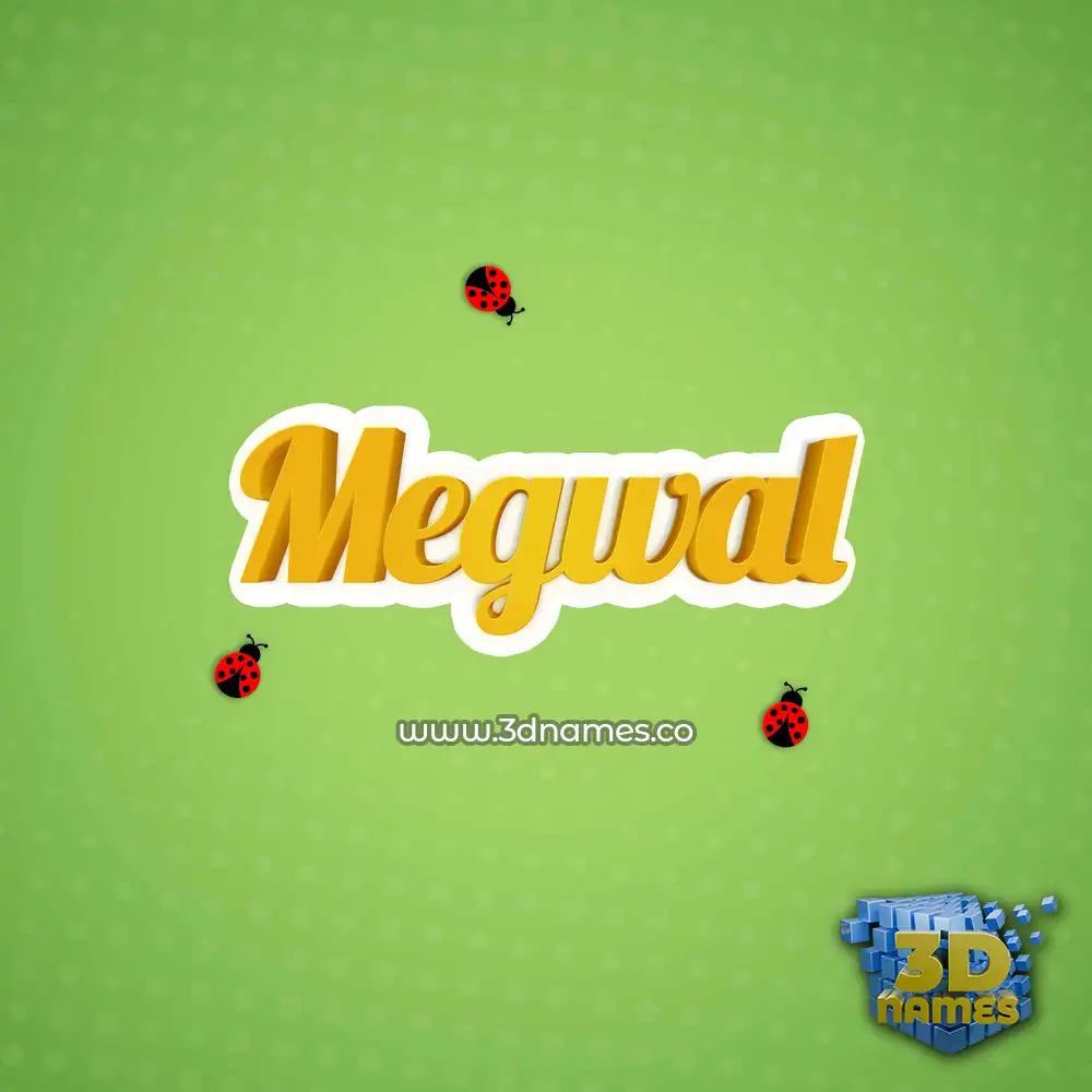 megwal in Ladybugs style - 3D name wallpaper