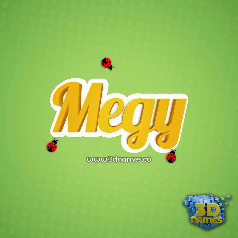 megy in Ladybugs style - 3D name wallpaper