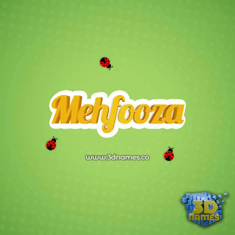 mehfooza in Ladybugs style - 3D name wallpaper