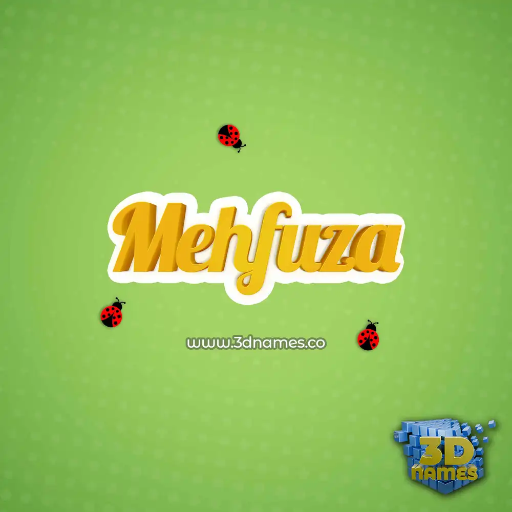 mehfuza in Ladybugs style - 3D name wallpaper