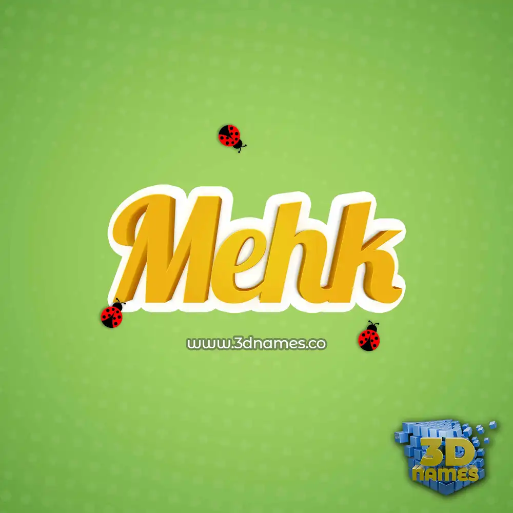 mehk in Ladybugs style - 3D name wallpaper