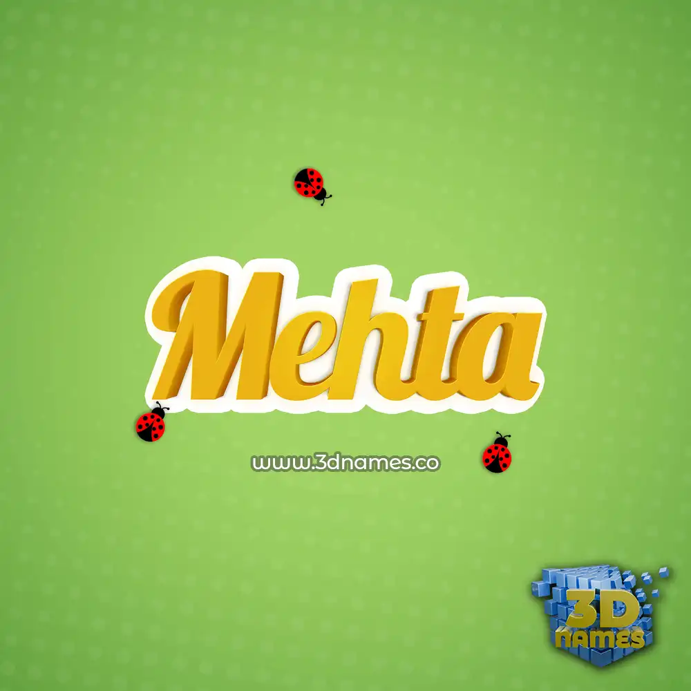 mehta in Ladybugs style - 3D name wallpaper