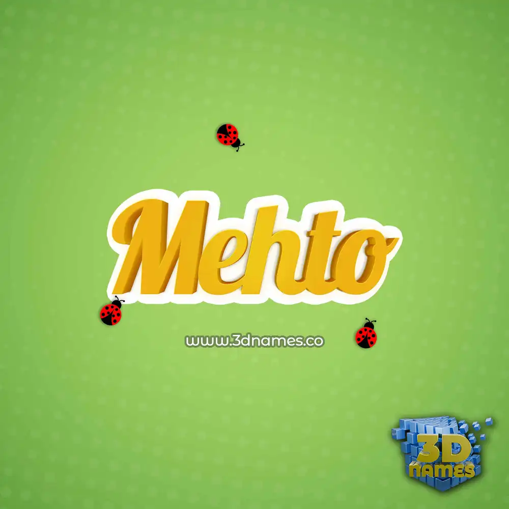 mehto in Ladybugs style - 3D name wallpaper