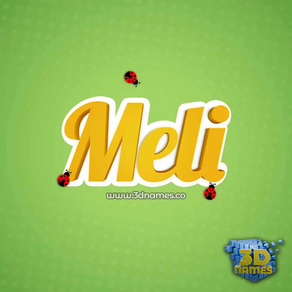 meli in Ladybugs style - 3D name wallpaper
