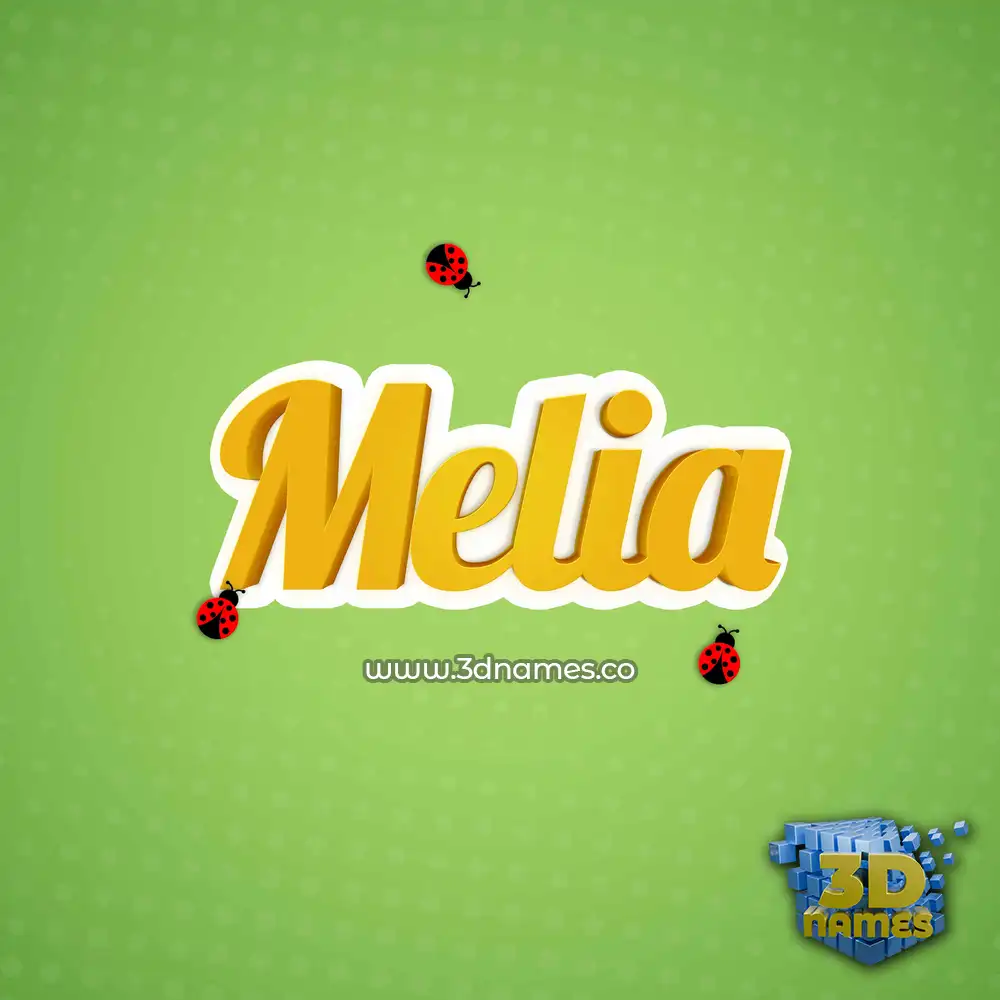 melia in Ladybugs style - 3D name wallpaper