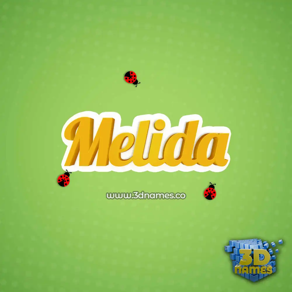 melida in Ladybugs style - 3D name wallpaper