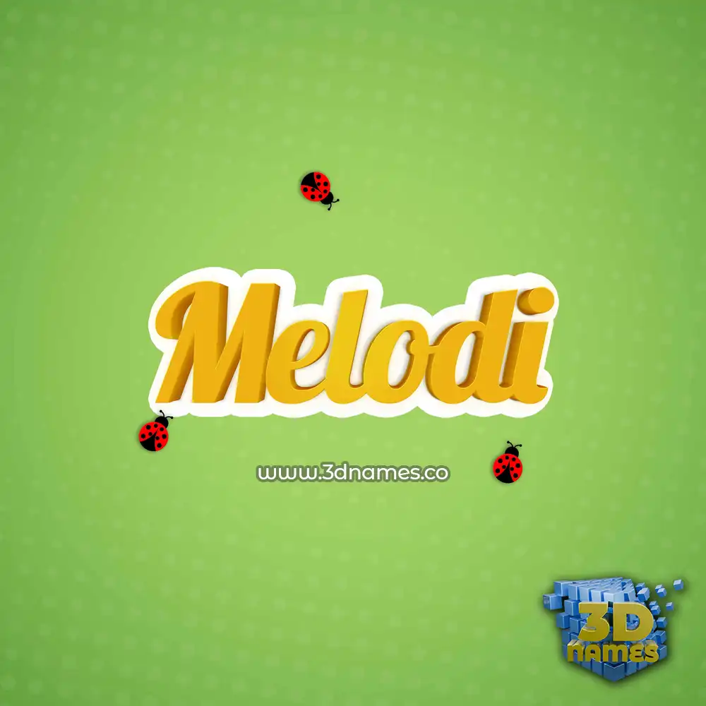 melodi in Ladybugs style - 3D name wallpaper