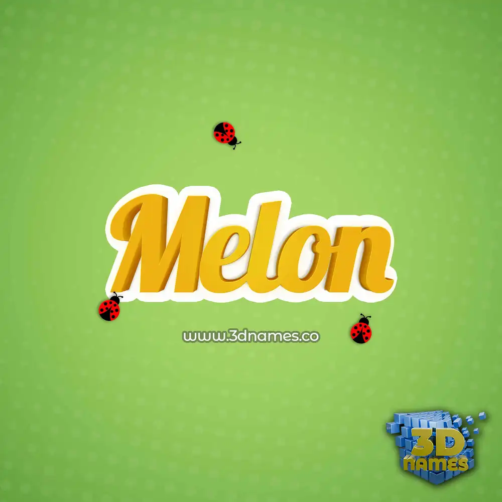 melon in Ladybugs style - 3D name wallpaper