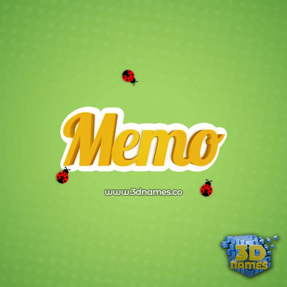 memo in Ladybugs style - 3D name wallpaper