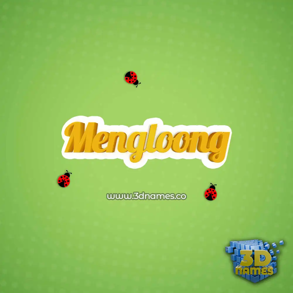 mengloong in Ladybugs style - 3D name wallpaper