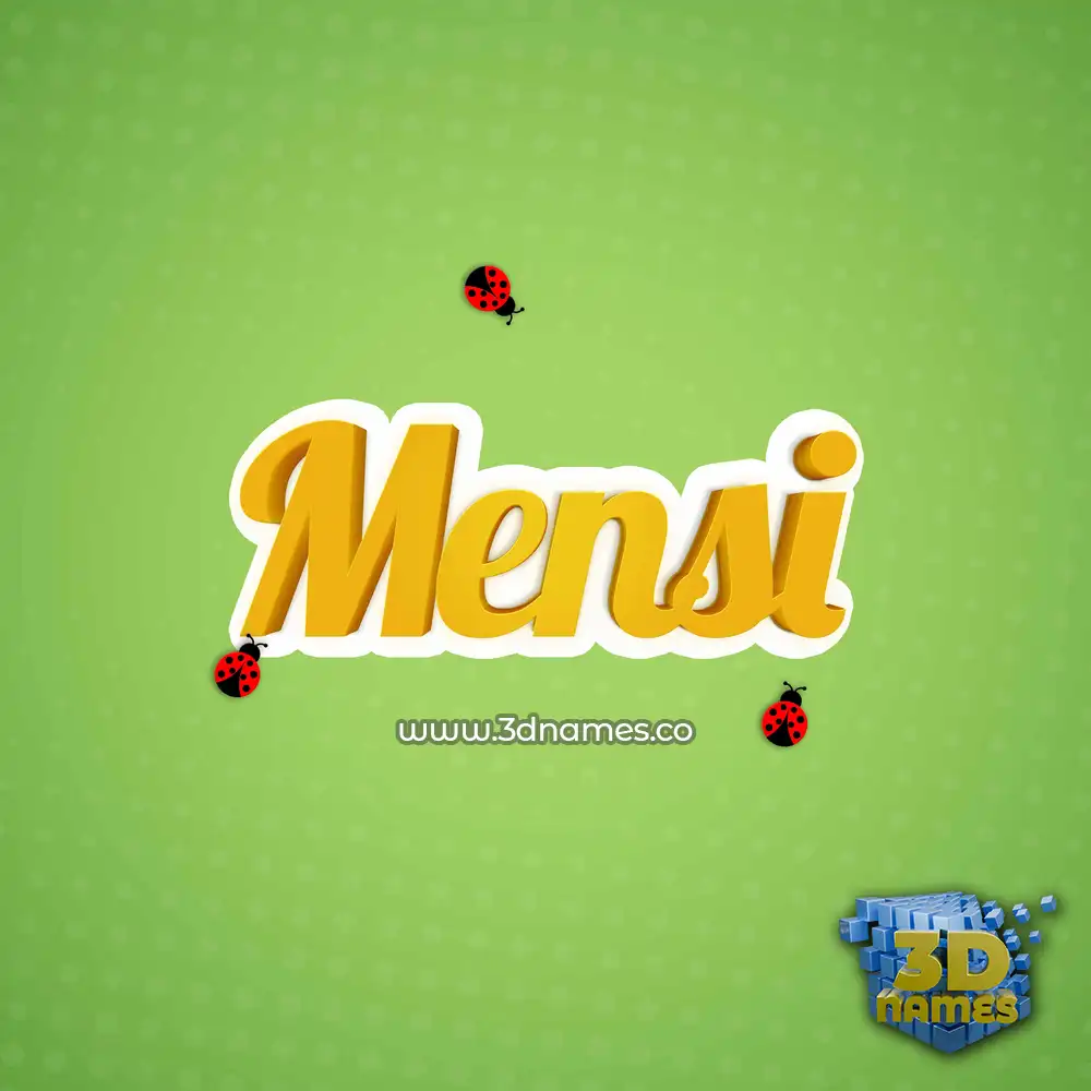 mensi in Ladybugs style - 3D name wallpaper