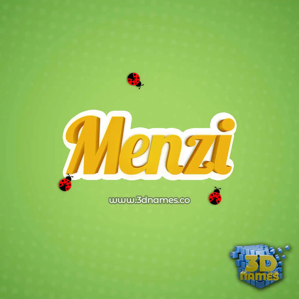 menzi in Ladybugs style - 3D name wallpaper