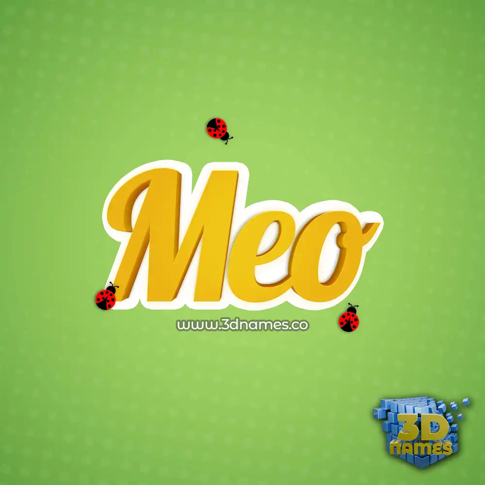 meo in Ladybugs style - 3D name wallpaper