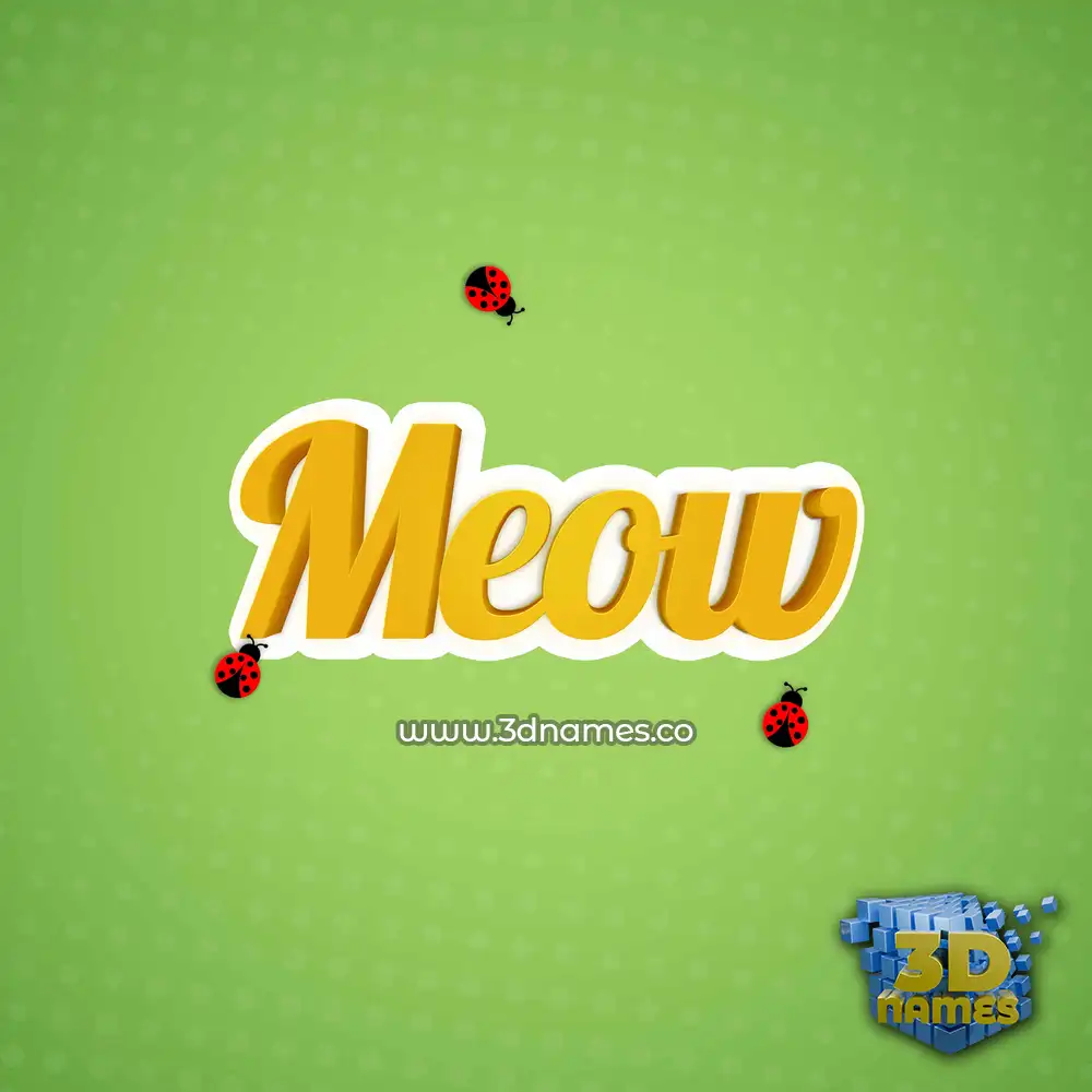 meow in Ladybugs style - 3D name wallpaper