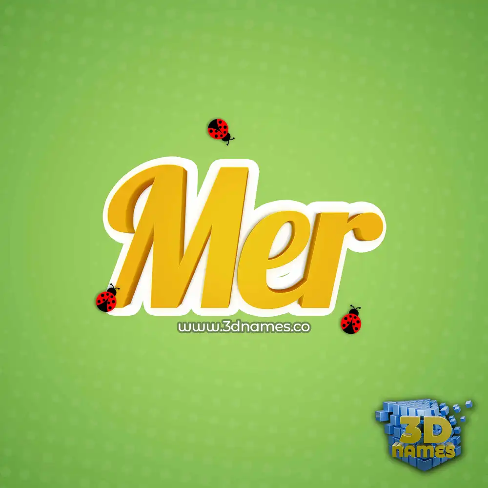 mer in Ladybugs style - 3D name wallpaper