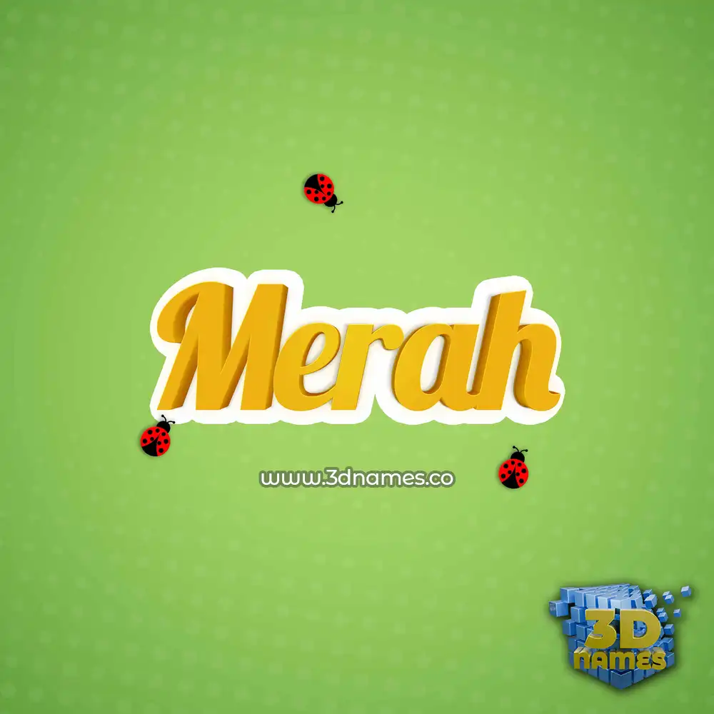 merah in Ladybugs style - 3D name wallpaper