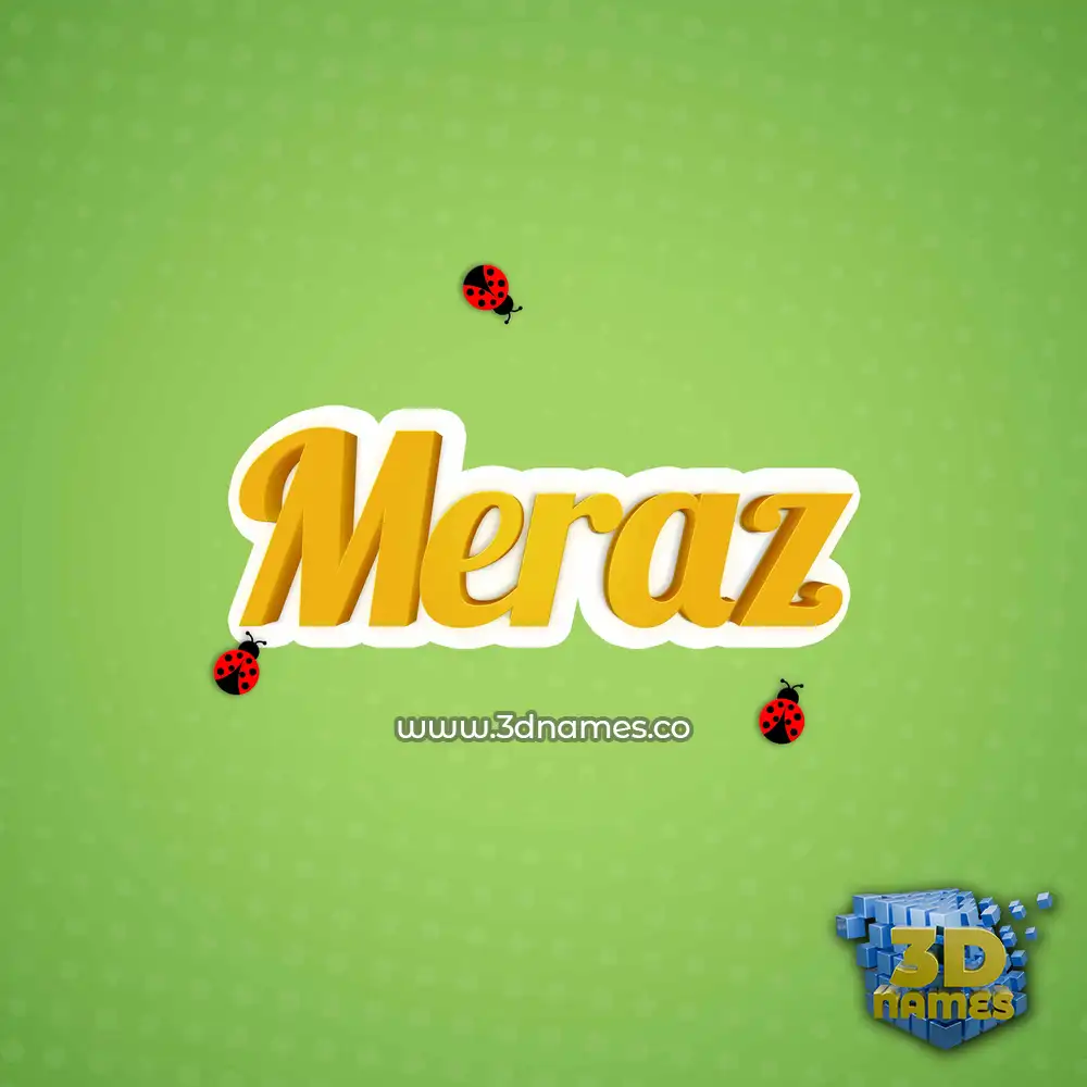 meraz in Ladybugs style - 3D name wallpaper
