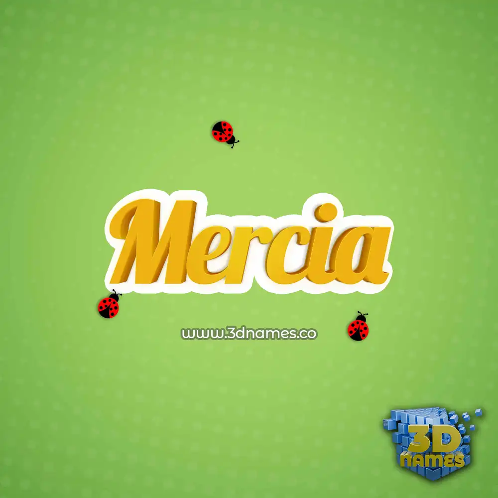 mercia in Ladybugs style - 3D name wallpaper
