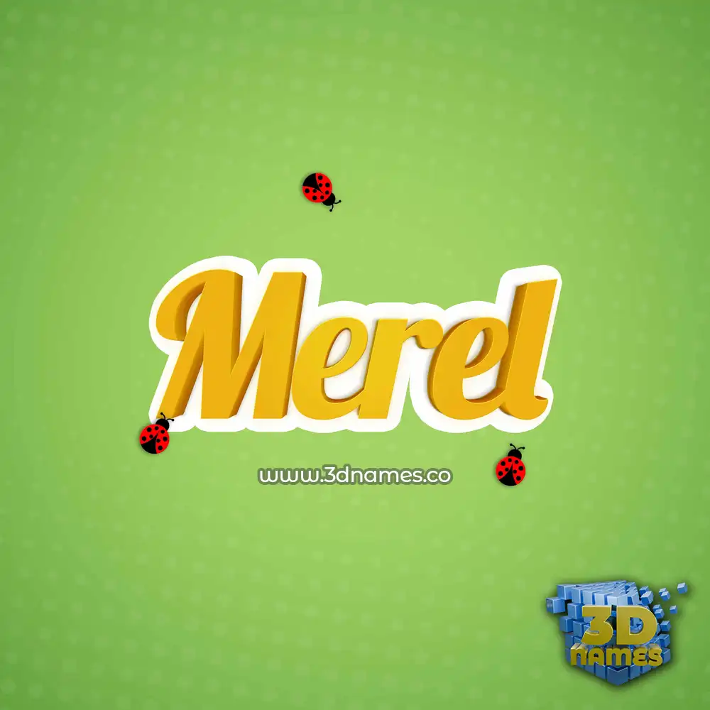 merel in Ladybugs style - 3D name wallpaper