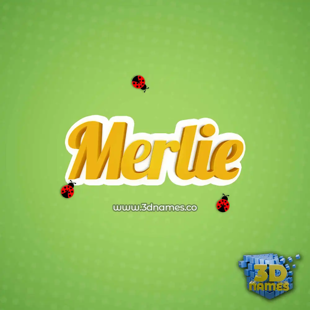 merlie in Ladybugs style - 3D name wallpaper