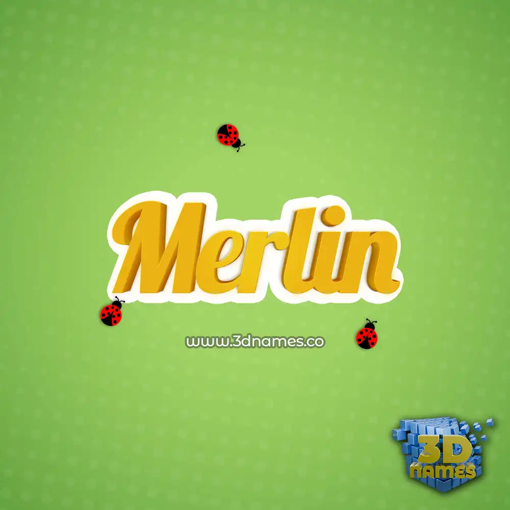 merlin in Ladybugs style - 3D name wallpaper