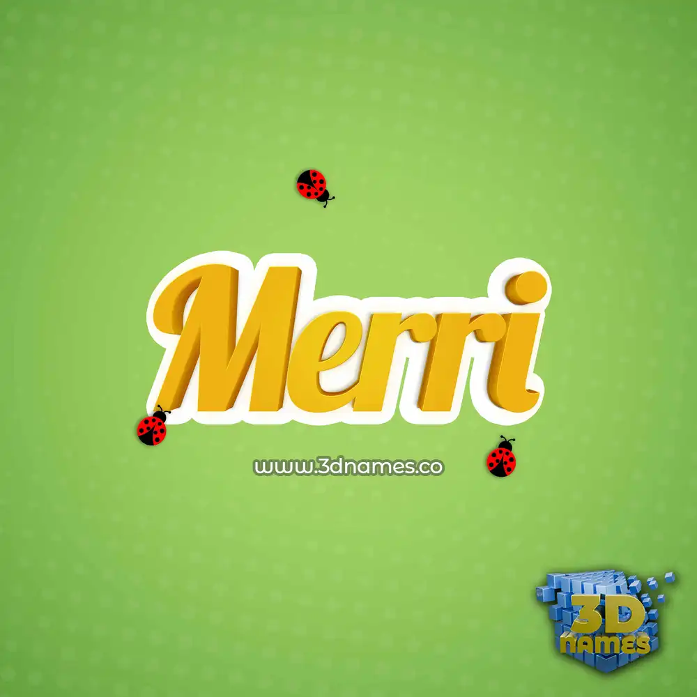 merri in Ladybugs style - 3D name wallpaper