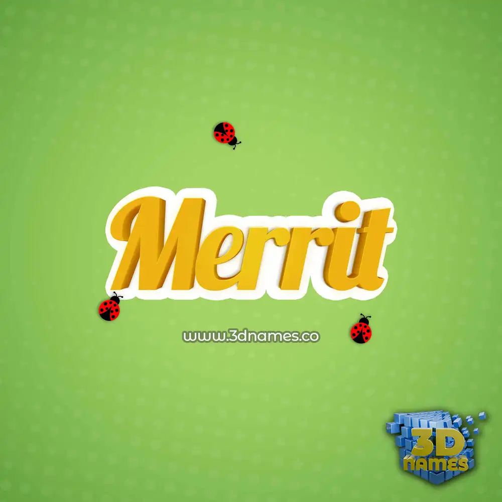 merrit in Ladybugs style - 3D name wallpaper