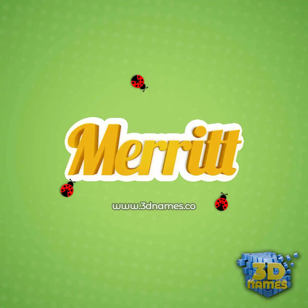 merritt in Ladybugs style - 3D name wallpaper