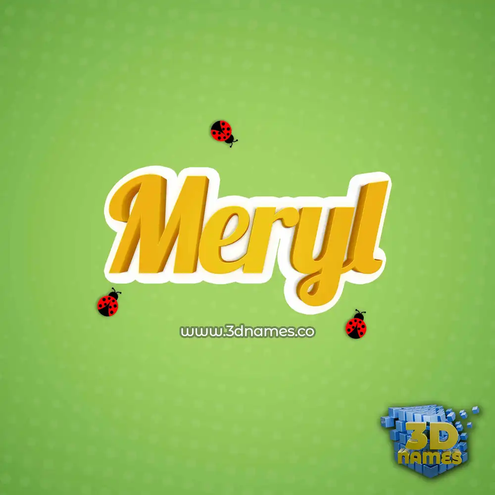 meryl in Ladybugs style - 3D name wallpaper