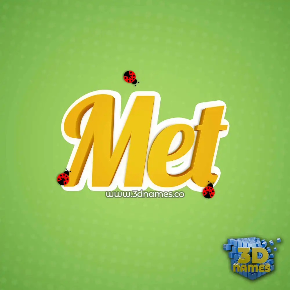 met in Ladybugs style - 3D name wallpaper